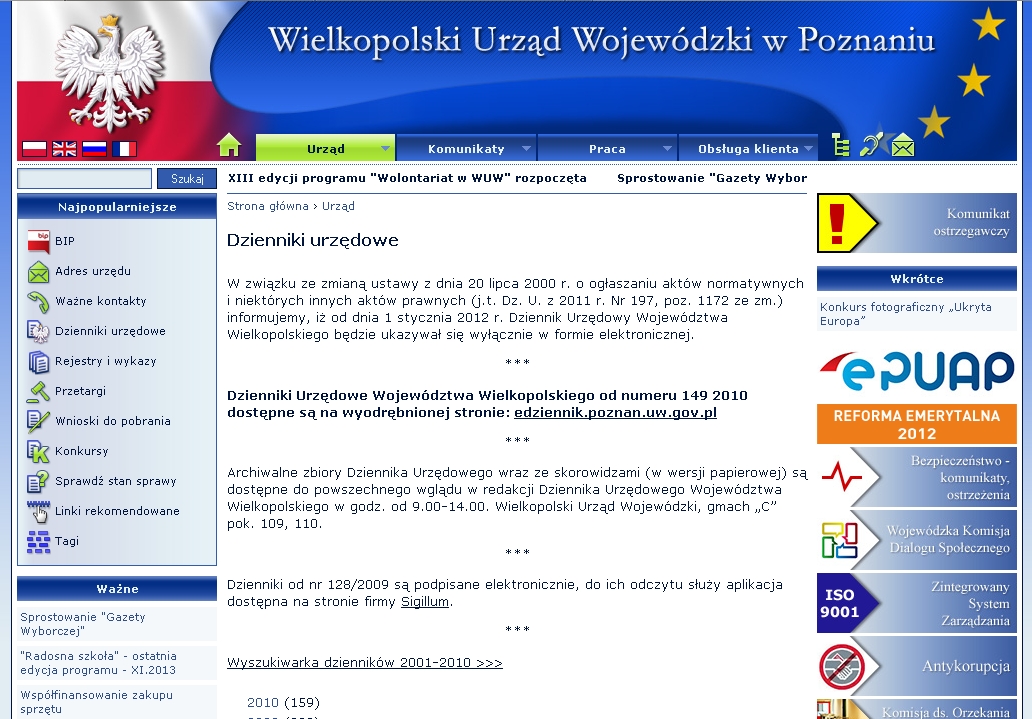 http://www.poznan.uw.gov.pl/dzienniki-urzedowe